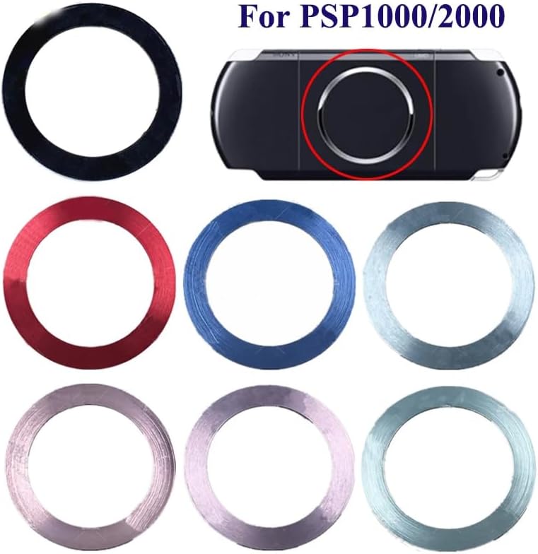VANJUNN Store Replacement Colorful Steel Ring for PSP 2000 1000 for PSP1000 PSP2000 UMD Back Door Cover Ring (Silver) - Image 2